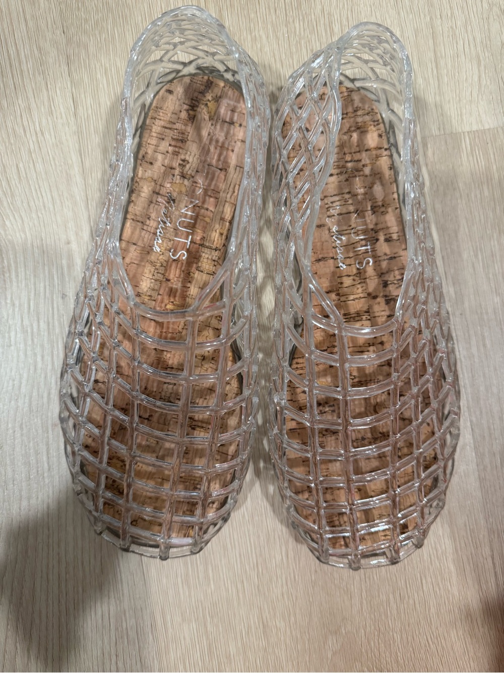 Coconuts by Matisse Clear Jelly Lattice Flats with Cork Insole
